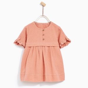 Zara Baby Girl Pink Dress w/ Frills || 3-4 Year